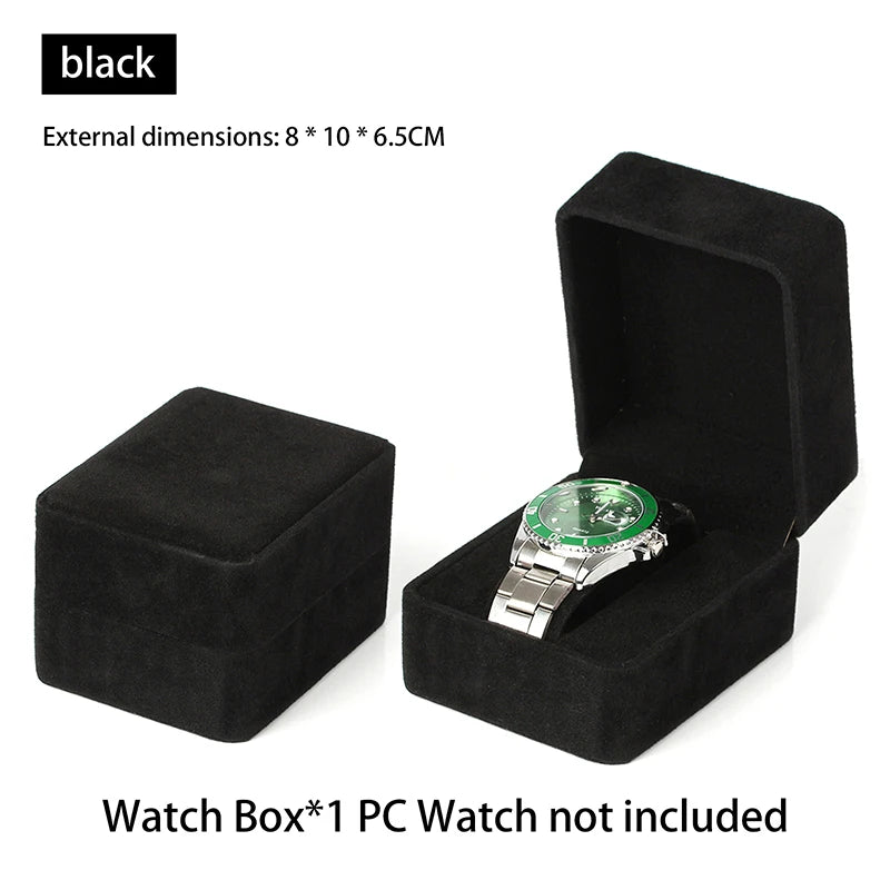 1Pcs Watch Box Fashion Velvet Round Corner Smartwatch Clock Storage Case Jewelry Accessories Business Packaging Boxes Quake A1