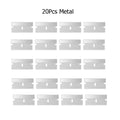 Decals Window Glass Razor Scraper Blades 20Pcs Plastic Scraper Replacement for Car Sticker Remover Clean Scraper Glue Remover Quake 20Pcs Metal Blade