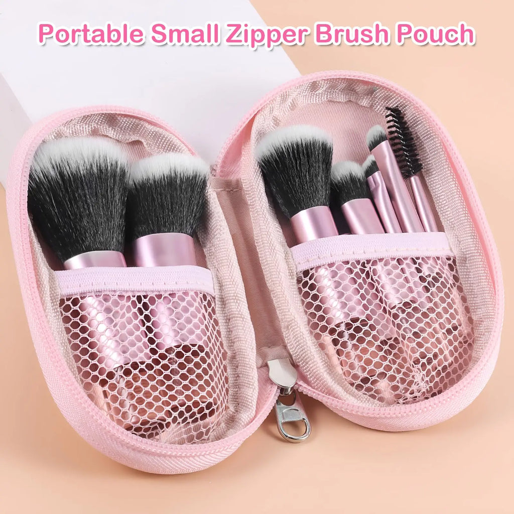 10 Pcs Travel Makeup Brush Set Mini Makeup Brushes Travel Size Small Quake