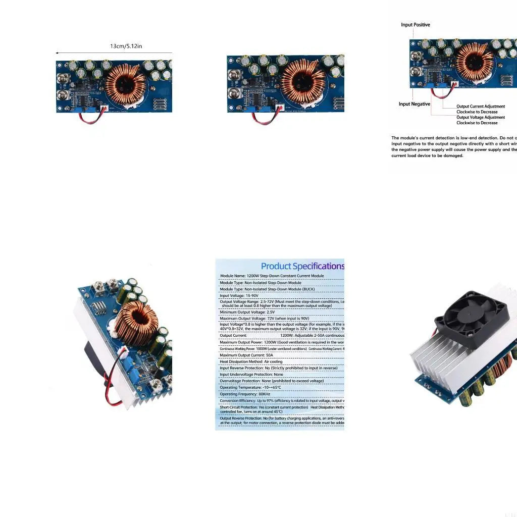 1200W 50A Step Down Adjustable Constant Voltages Module Step-Down Power Supply For DIY Project And Agricultural Irrigation Quake CN