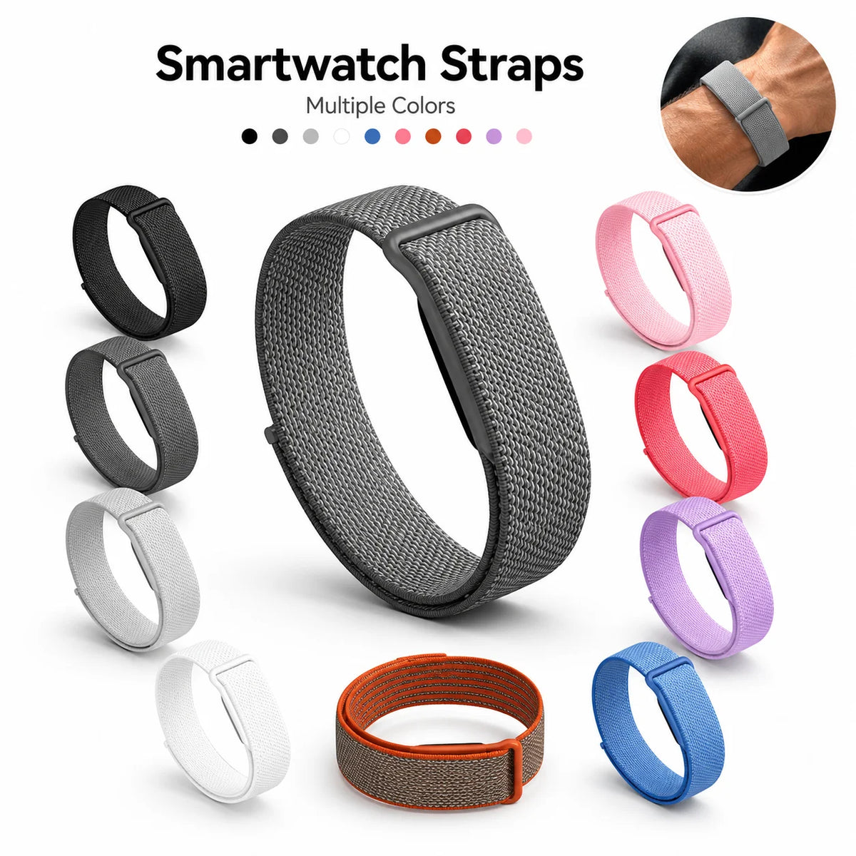 For Google Fitbit Air Nylon Watch Band Adjustable Loop Strap Breathable Soft Wristband for Fitness Sports Outdoor Daily Wear Quake