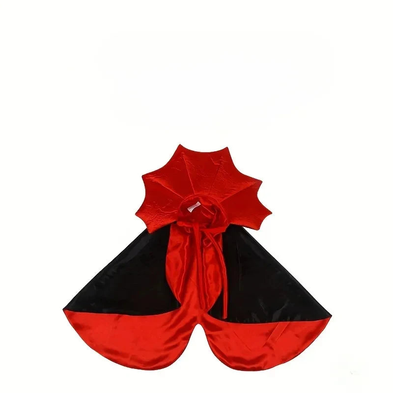 Spooky Vampire Halloween Costume for Cats, Cloak & Hat Set, Pet Party Festival Cosplay Apparel Quake
