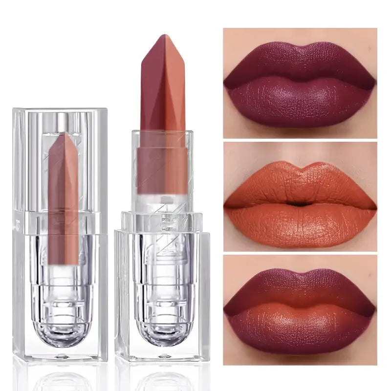 Soft Matte Two-Tone 2-in-1 Lipstick Long-Lasting Glitter and Matte Lipstick Lip Gloss is Not Easy to Fade.Perfect Romantic Lip G Quake