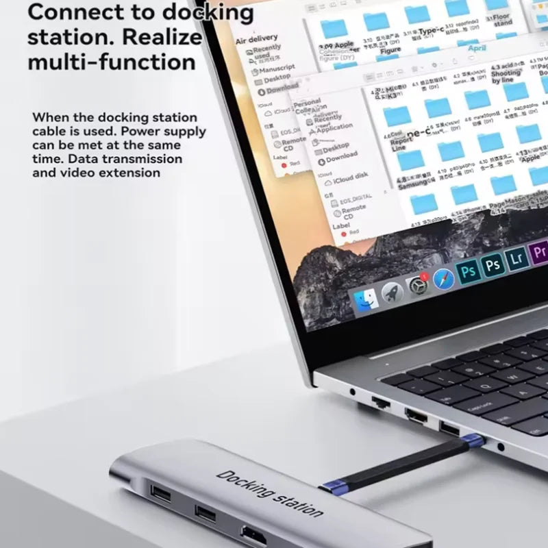 USB4 Short Cable 40Gbps Data Transfer 240W PD Fast Charging Thunderbolt 4/3 Interface Flat USB-C Cord for Laptop Phone Tablet Quake