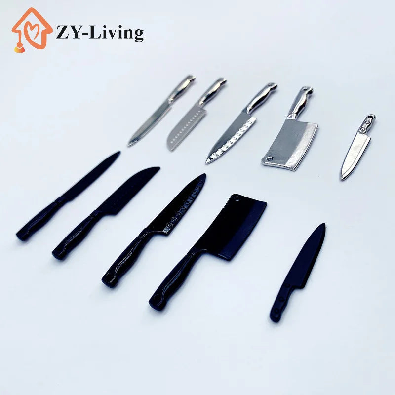 1 Set Doll House Mini Kitchen Knife Cooking Utensils Model for Dollhouse Kitchen Furniture Decoration Accessories Toy Quake