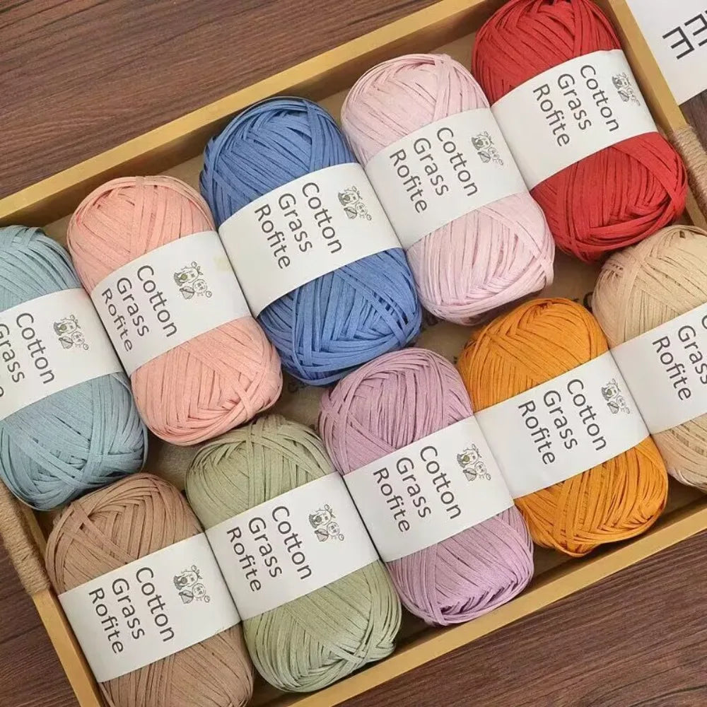 New Multicolour Rafia Yarn DIY Hand-Knitted Crocheting Paper Threads Gift Wrapping Rope Knitting Quake