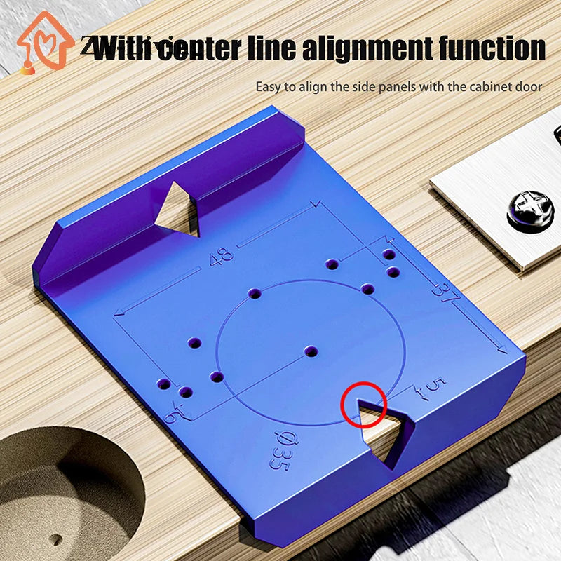 2Pcs Hinge Drilling Locator Cabinet Door Hinge Punching Positioning Ruler Template Woodworking Hinge Installation Auxiliary Tool Quake