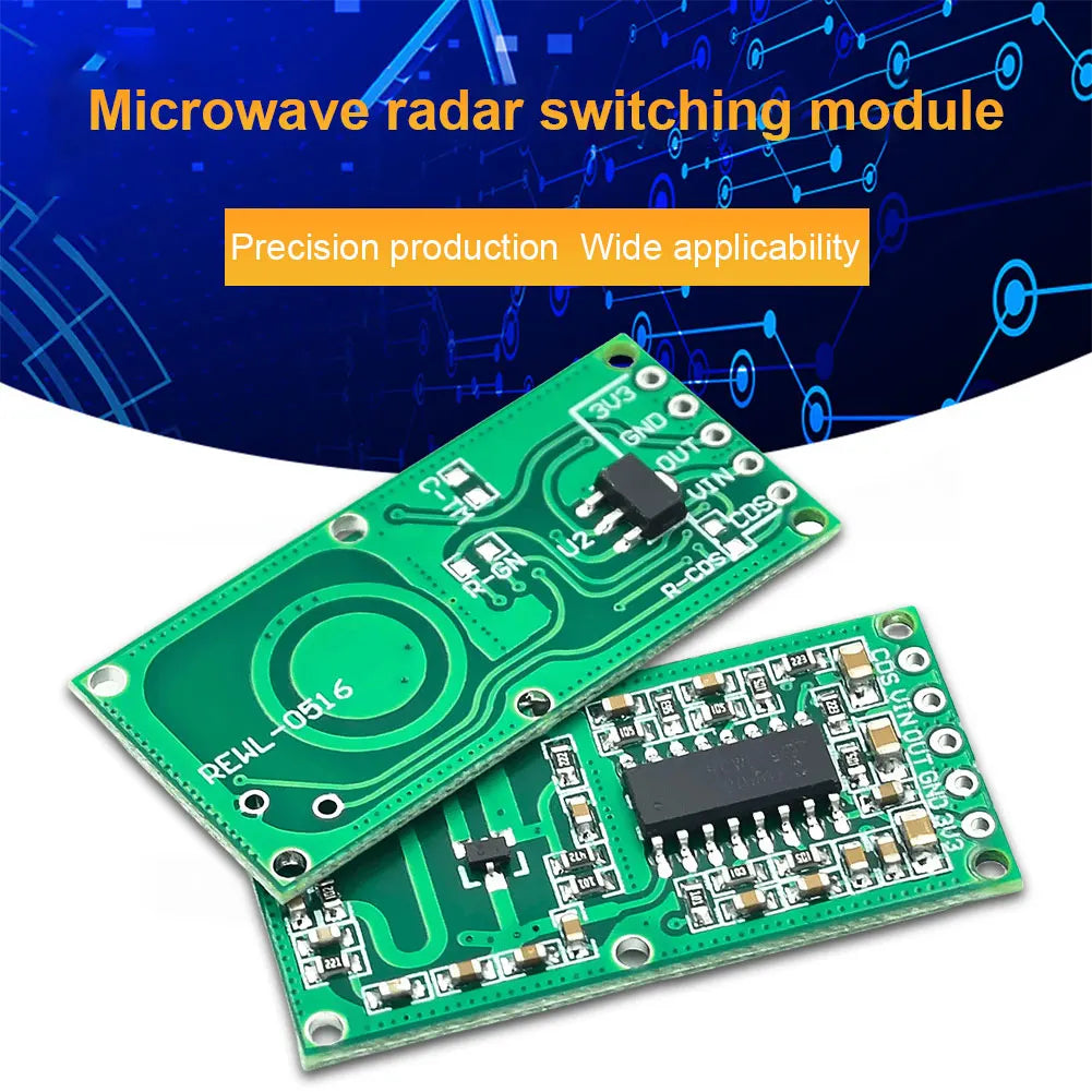10pcs RCWL-0516 Microwave Radar Motion Sensor Module Human Body Induction Intelligent Module Output 3.3V 8M Distance for Arduino Quake