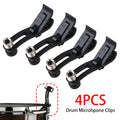 4pcs Drum Microphone Clip Adjustable Mic Clamp Holder Stand Drum Rim Mount Clamp Quake black