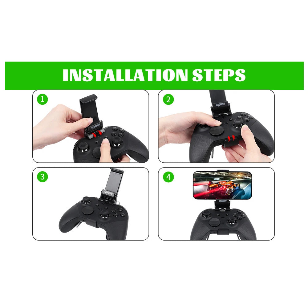 Phone Mount Clip Compatible for Xbox Elite Series 2 Controller, Foldable Mobile Phone Holder for Xbox Controller Elite Series 2 Quake