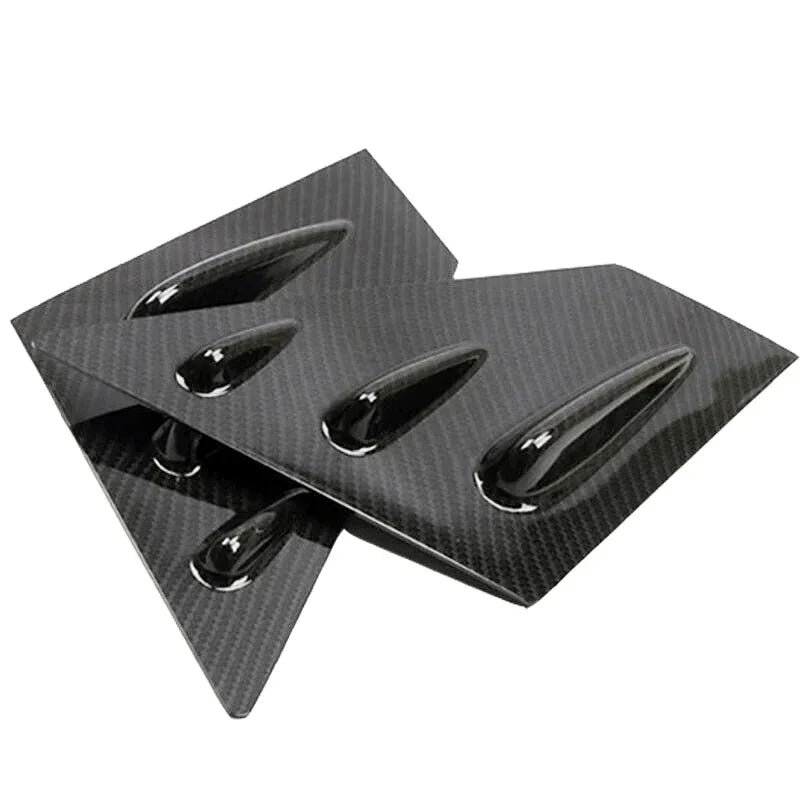 For Subaru WRX STI 2015-2018 Car Front Triangle Window Louver Side Shutter Blind Shades Cover Trim Sticker Vent Carbon Black Quake Carbon