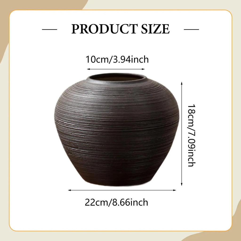Rustic Farmhouse Ceramic Vase Handcrafted Flower Pot Table Centerpiece Modern Luxury Home Decoration for Room Quake