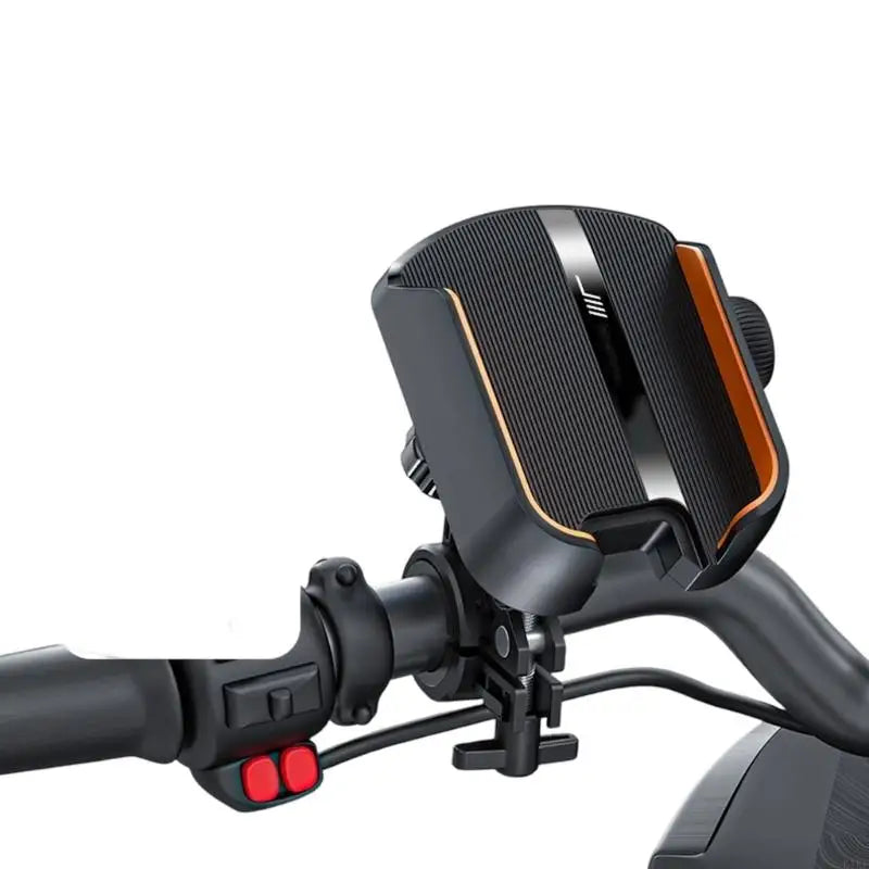 Motorcycle Handle Bar/Rear View Mirror Mounted Cellphone Cradle Scooter E-Bike Shockproof Stand Holder 360 Degree Rotating K1KF Quake K1KF4NB508819-BK-CB CN