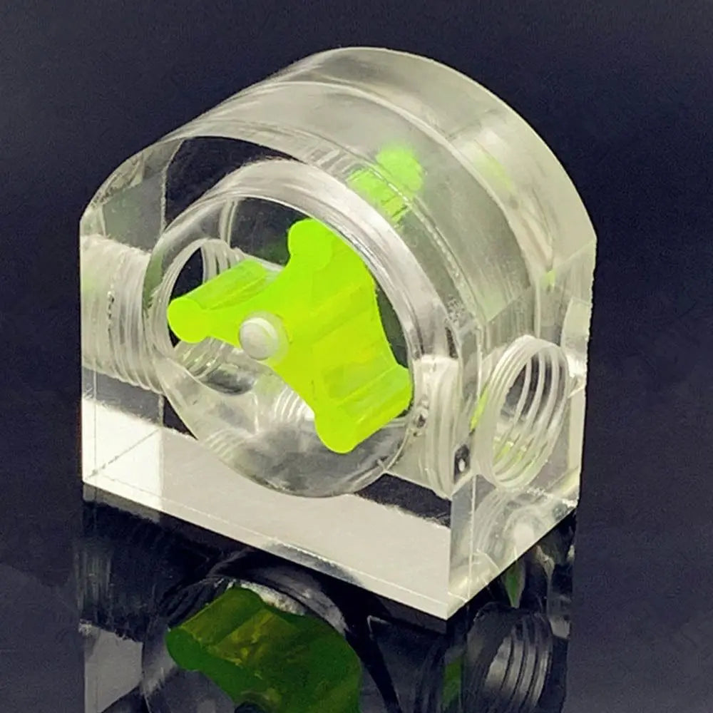 High Precision Easy Install For PC Water Cooling PC flow meter Flow Meter Office Measuring Tools 2 Way G1/4 Thread Quake Green-Semicircle