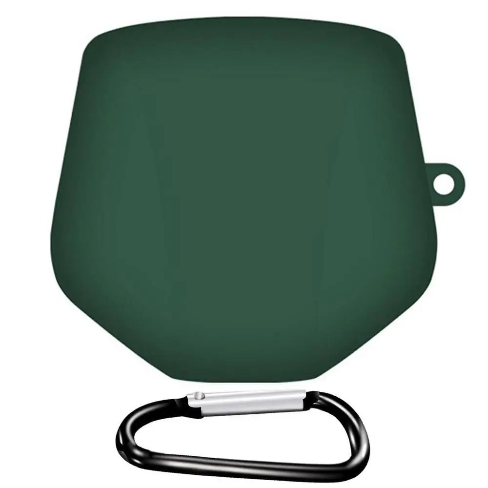 with Carabiner Headphone Storage Case Silicone Soft Earphone Protector Waterproof Shockproof Carry Bag for Lenovo GM2 PRO Home Quake Dark Green