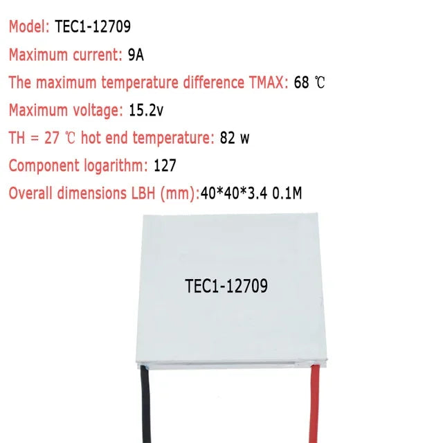 DIY TEC1 12703 12704 12705 12706 12708 12709 12710 12712 12715 12730 12V 6A TEC1-12706 TEC Thermoelectric Cooler Peltier Quake TEC1-12709