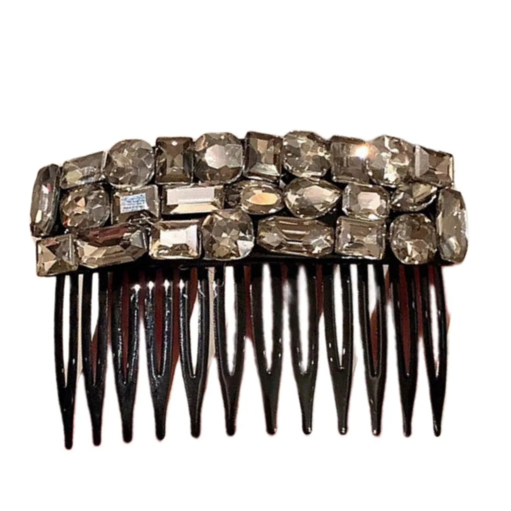 Exquisite Rhinestone Anti Slip Hair Comb for Women Women Girls Bangs Side Clip Broken Hair Edge Clipstyling Accessory Hairpin Quake WHITE