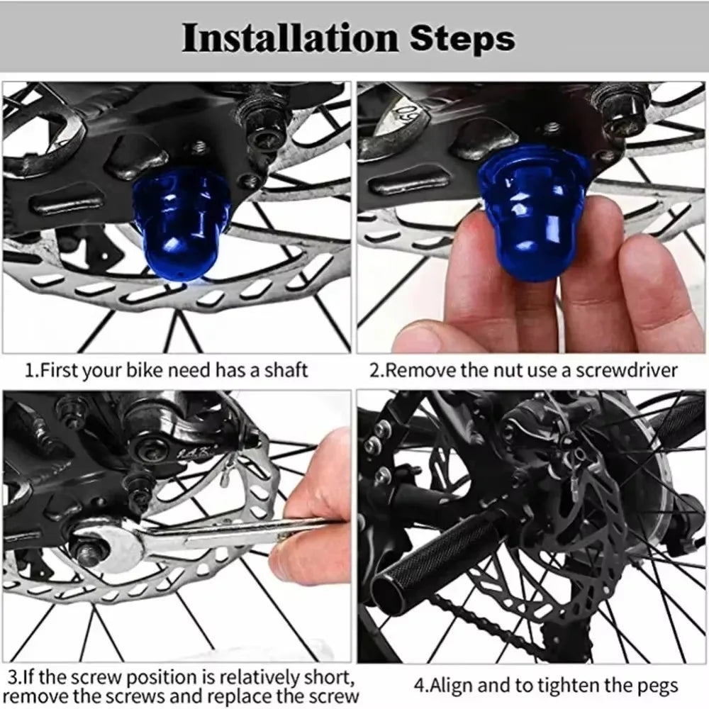 2Pcs Durable Anti-Slip Bike Pegs Aluminum Alloy Lightweight Bicycle Foot Pegs Cycling Parts Bicycle Accessories Fit 3/8 Inch Quake