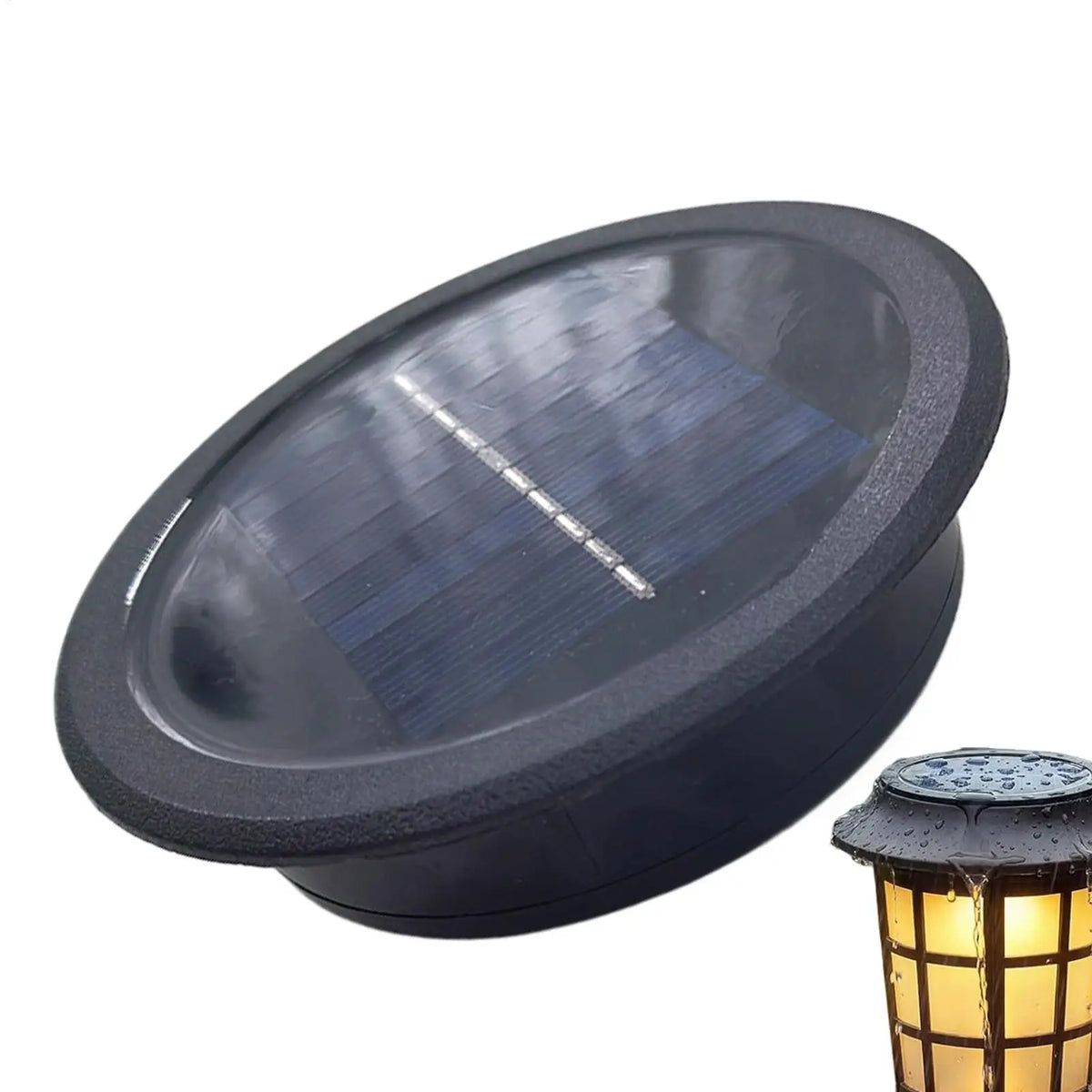 11cm Rechargeable Waterproof Solar Light Replacement Top Lamp Cover for Outdoor Garden Pathway Patio Yard Porch Walkway Quake