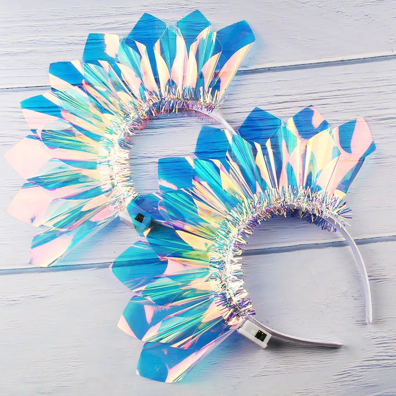 Stage party performance decorative headband laser luminous headband Girls women headwear Hair Styling Tools Accessories Quake headband