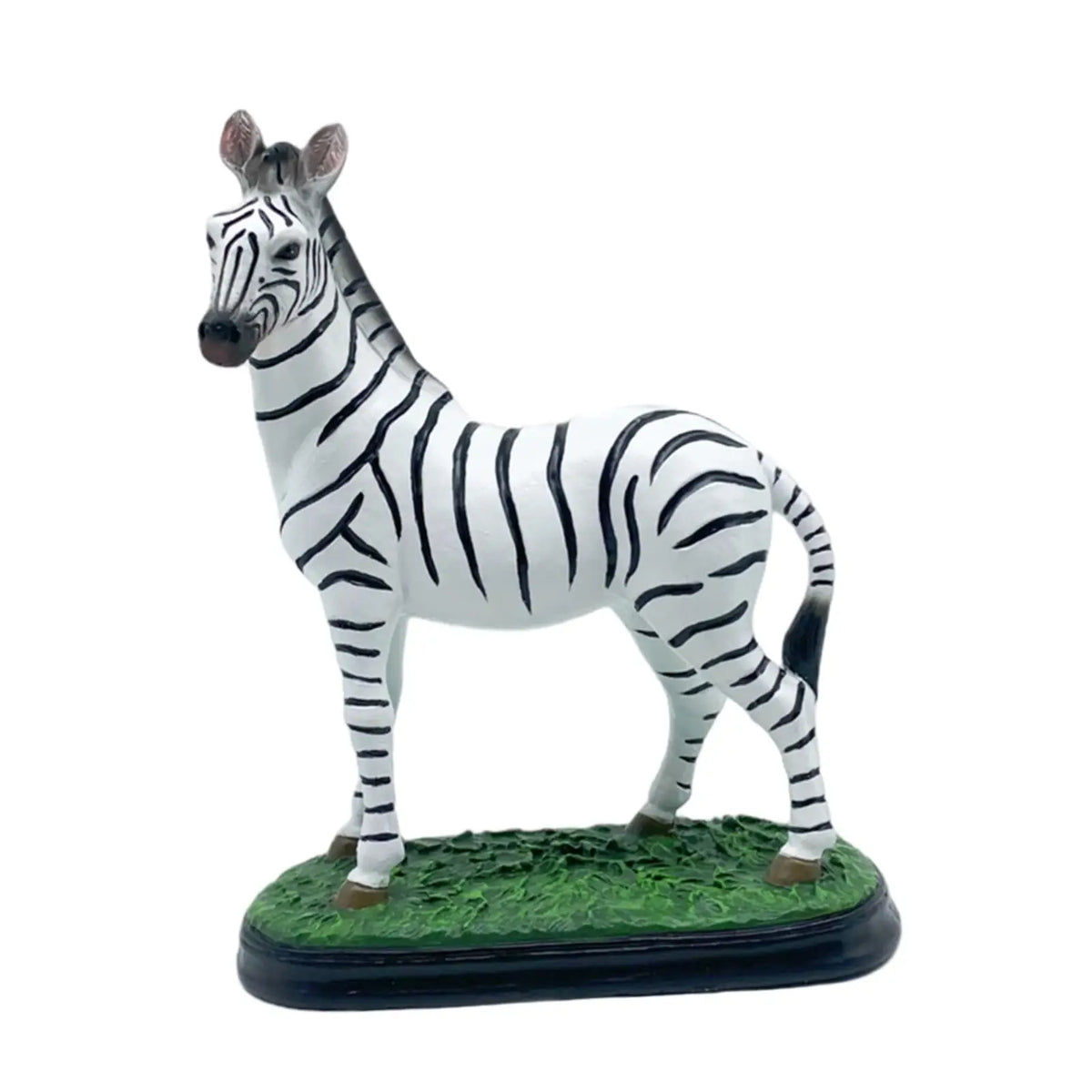 Zebra Statue Resin Decoration Vivid Shape, Zebra Sculpture, Animal Figurine for Coffee Table, Bedroom, Cabinet Shelf Quake White