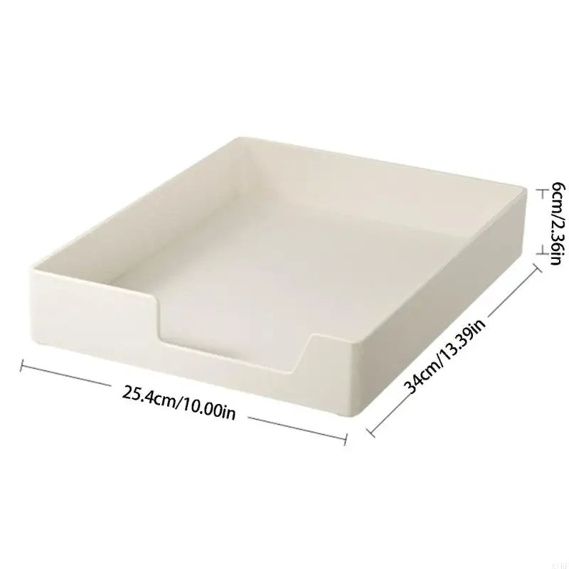 File Paper Storage Organizers Tray, Stackable Open Front Plastic File Holders for Home Office Desks and Study Supplies K1KF Quake