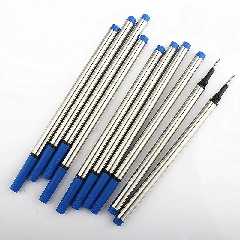 JINHAO 10/PCS Metal Spiral Mouth Refills 0.7mm Roller Ballpoint Pen Business Ball Pen Refills Office School Supply Stationery Quake 10 PCS Blue