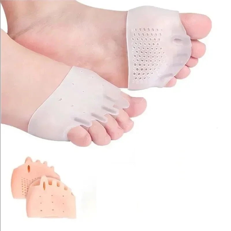 vvocci Silicone Gel Toe Separator Pads 2pcs - Forefoot Pain Relief Insoles for Bunion Valgus Corrector & Metatarsal Cushion Quake