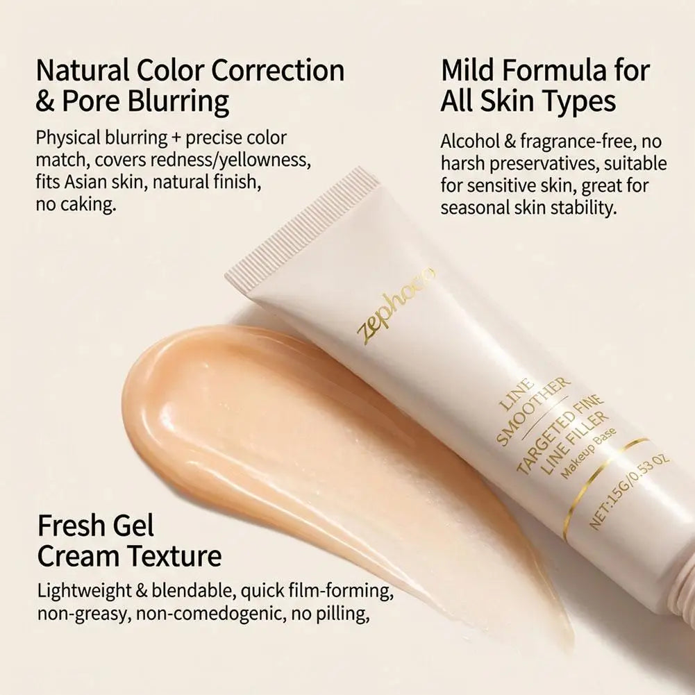 Instant Wrinkle Filler & Pore Eraser Makeup Primer Smooth Skin Base Cream with Rollerball Applicator for Face Eye Fine Lines Quake