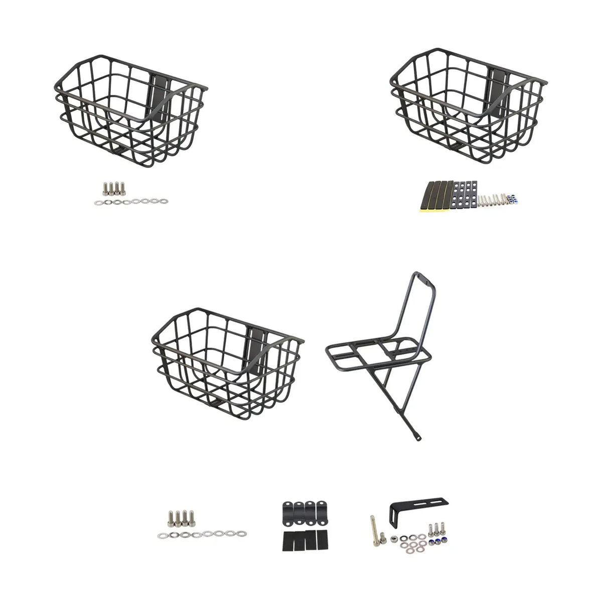 Bicycle Basket Front Aluminum Alloy Easily Install Large Capacity Sturdy Accessories Cargo Container for Riding Luggage Outdoor Quake
