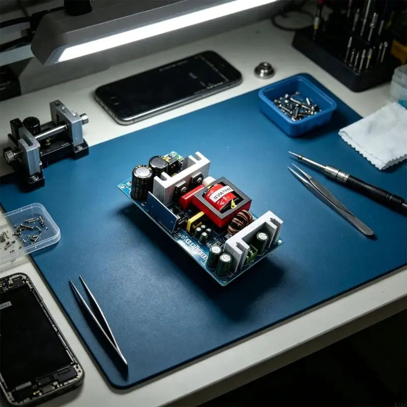 Open-Frame Switching Power Supply Module, 500W Power with 36V 14A Output, Visible Heat Sinks, Screw Wiring Ports and Corner K1KF Quake