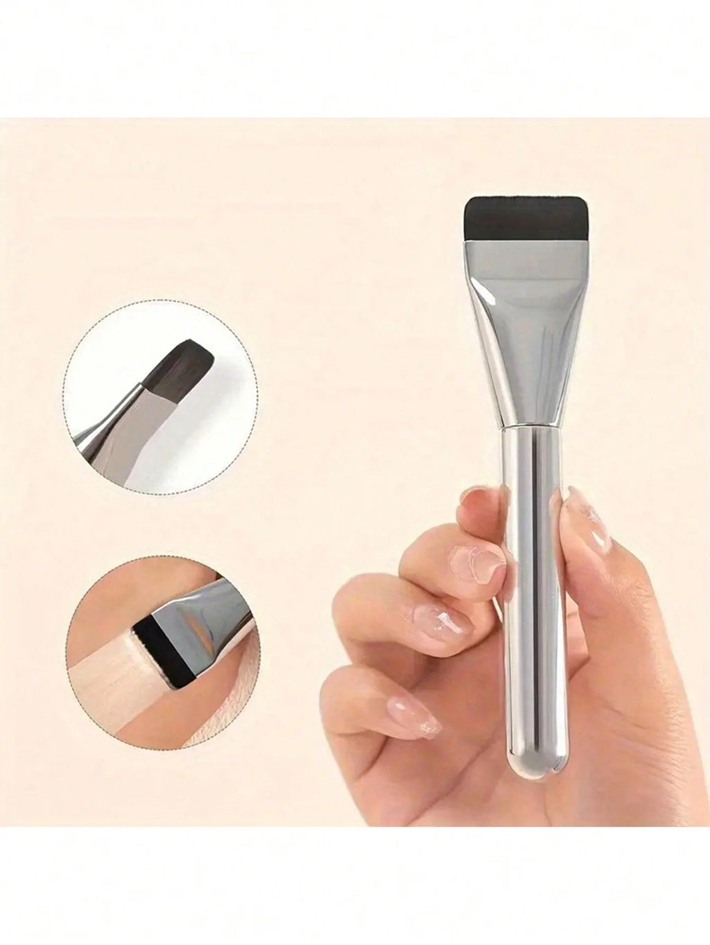 Foundation Brush with a Flat Blade-Shaped Head, Ultra-Thin and Traceless Liquid Foundation Brush, Flat Silicone Mask Brush, Makeup Tool Quake