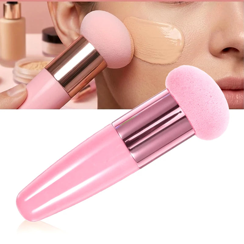 New Mushroom Head Makeup Brush Puff Beauty Makeup Sponge With Handle Make-up for Fashion Women Professional Makeup Tools Puff Quake Pink