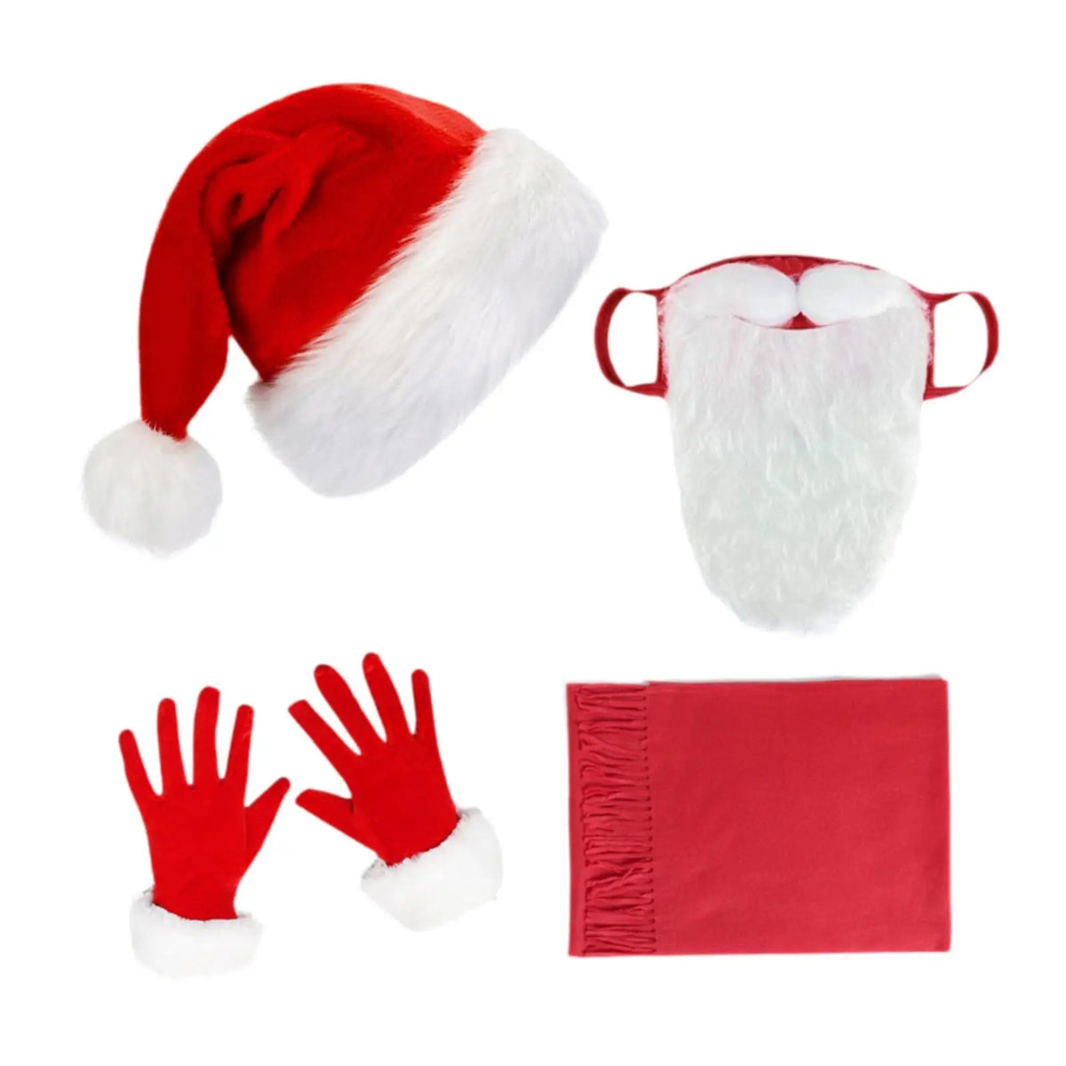 Santa Claus Beard Cover DIY Fancy Dress Funny Costume Accessories Xmas Hat for Role Playing Christmas Halloween Carnival Party Quake