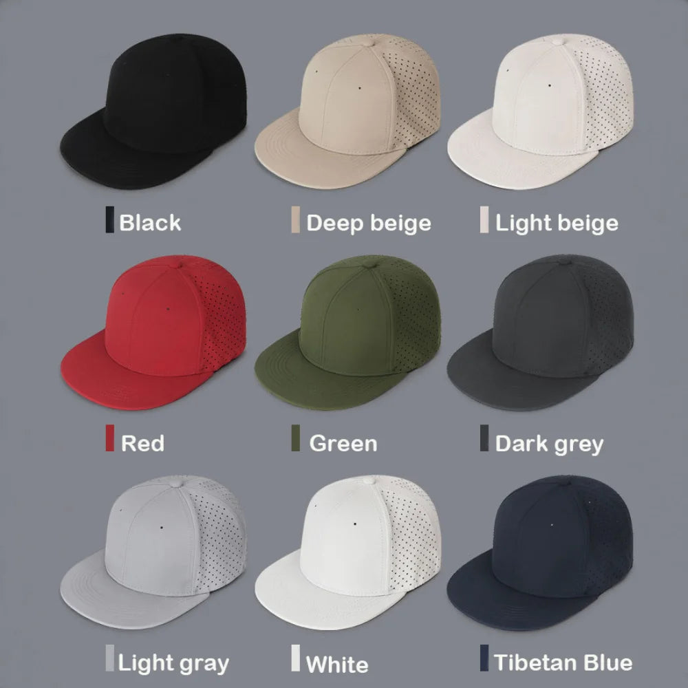 High Quality Full Closed Mens Baseball Cap Causal 6 Panels Trucker Hat Breathable Solid Flat Brim Stretchy Caps Quake