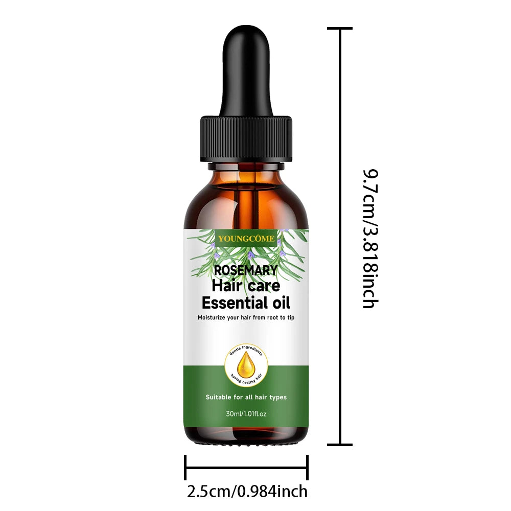 YOUNGCOME Rosemary hair care essential oil,Nourishes Repairs Improves Frizz Prevents Hair Loss Thinning Damaged Hair Care Quake 30G