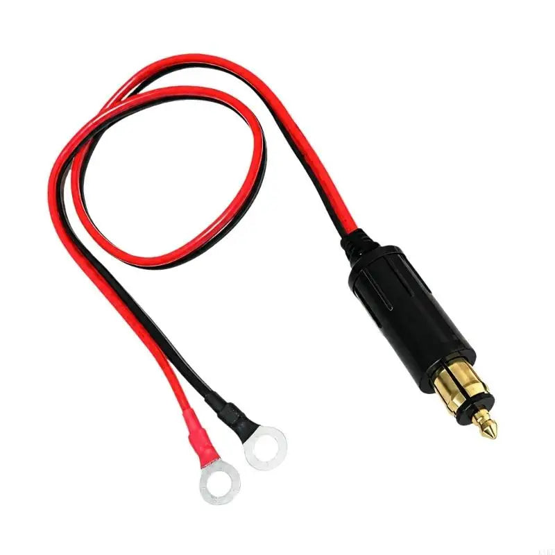 Motorcycle 12V DIN Male Wiring Cable with Eyelet Ends, PVC Coated Power Wire for Accessory and Battery Connection K1KF Quake for 3m CN