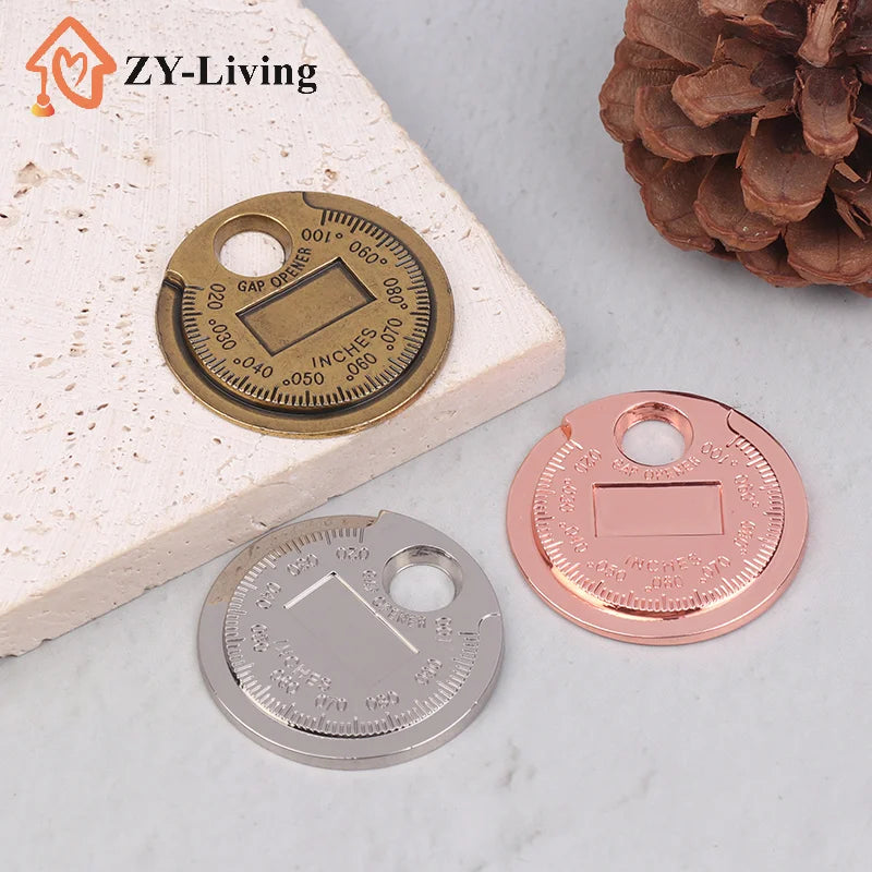 Coin- Type 0.6-2.4mm 0.02-0.10 Inch Spark Plug Gap Gauge Measurement Tool Range Spark Plug Gage Caliber Measuring Tool Quake