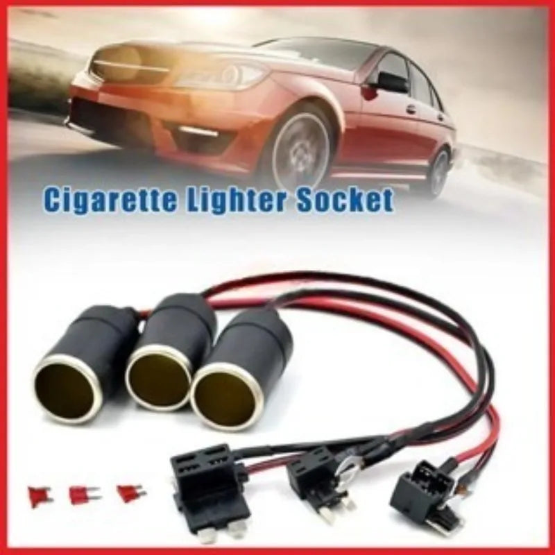16AWG Pure Copper Car Cigarette Lighter Female Socket Adapter Cable Vehicle Power Plug Connector For 12V Car Accessories Wiring Quake