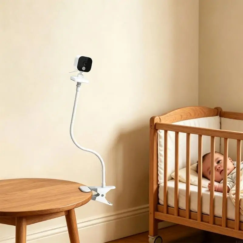 Clamp-On Baby Monitor Camera Mount with Flexible Positioning Arm for GHB ABM700 SM50B Models, Spring Clamp K1KF Quake