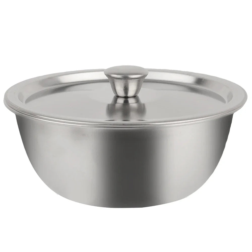 Multifunctional Steamed Egg Bowl with Lids Stainless Steel Fruit Salad Soup Rice Noodles Bowl Food Container Kitchen Tableware Quake Stainless Steel