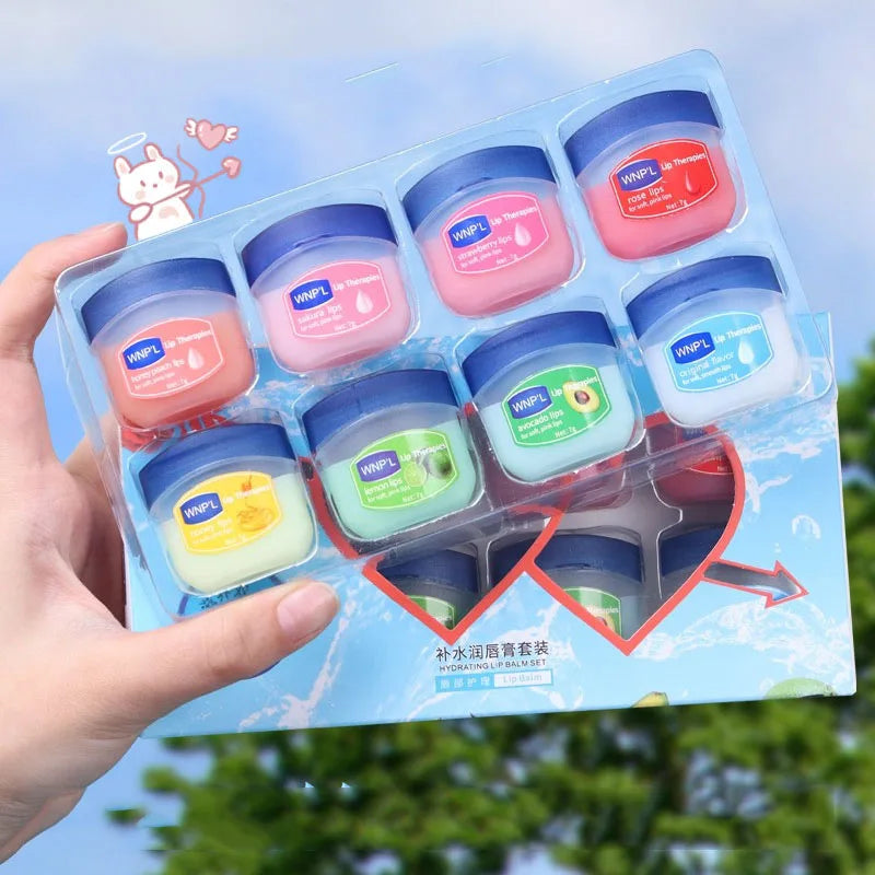 Moisturizing Lip Balm Sets Lipstick Makeup Natural Plant Lip Balm Anti-Cracking Lips Nourishing Lip Care Strawberry Honey Quake 8pcs