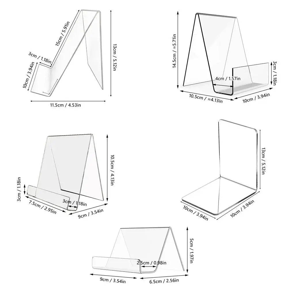 High Quality Acrylic Book Holder Transparent Multi Functional CD Display Rack Portable Mobile Phone Support School Office Quake