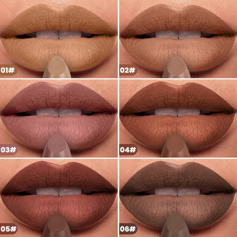 1pcs Multi-color Lipstick, Brown Lip Gloss,non-dry Lip Gloss, Waterproof and Long-lasting, Full and Charming Lips, Lip Cosmetics Quake
