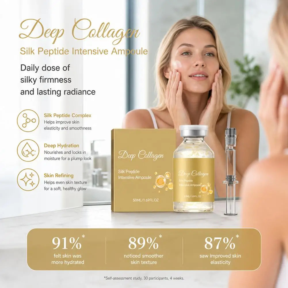 Silk Peptide Ampoule | Anti-Aging Serum with Collagen & 30 Peptide Complex for Intensive Lifting, Skin Tightening & Firming Quake