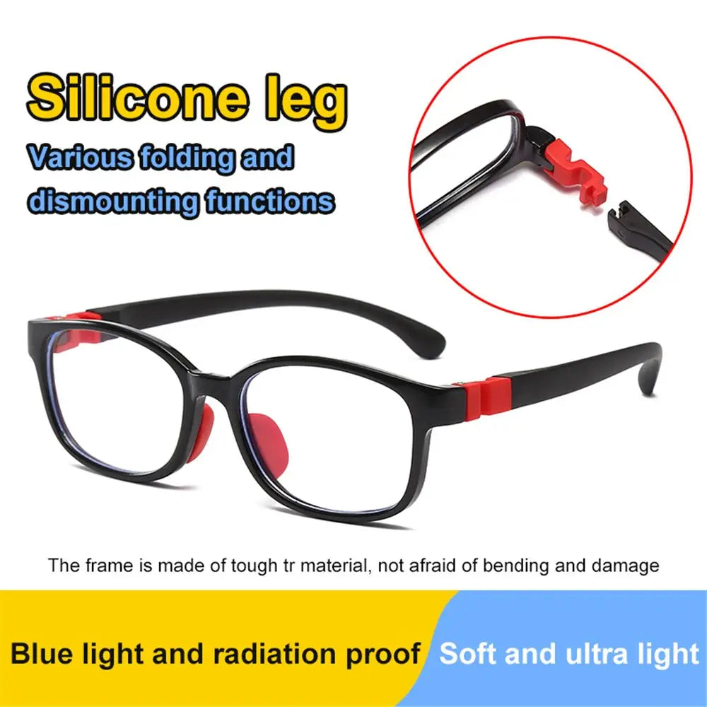 Anti Blue Light Glasses for Kids Boys Girls Silicone Soft Frame Eye Protection Eyewear Children Computer Games Eyeglasses Quake