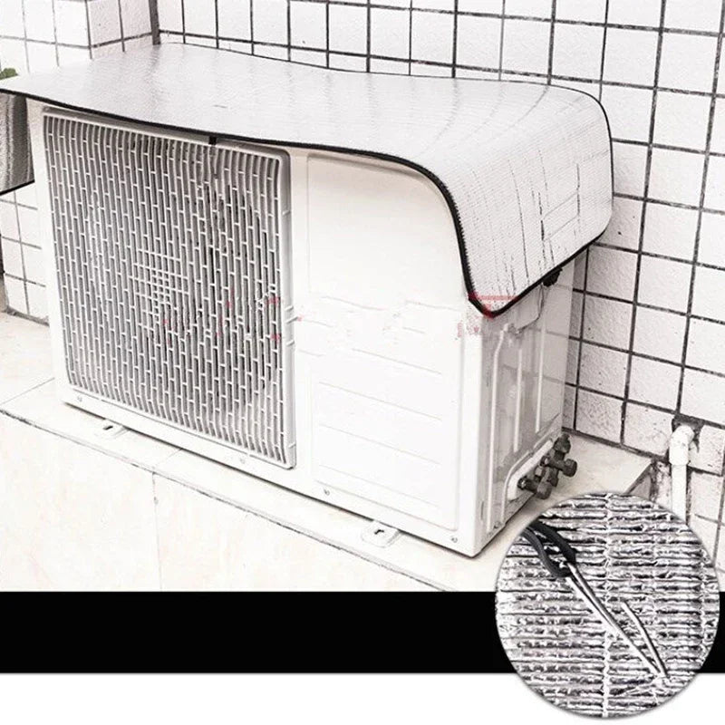 Outdoor Rainproof Air Conditioning Cover Air Conditioner Waterproof Dust Cover Washing Anti-Dust Anti-Snow Cleaning Bag 100*50cm Quake