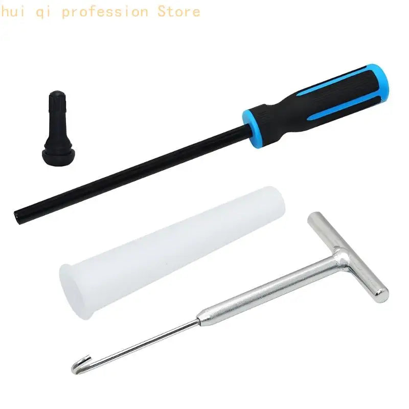 Manual Tire Valves Stem Repair Set with Metal Puller Gear for Garage Service H8WE Quake D. CN
