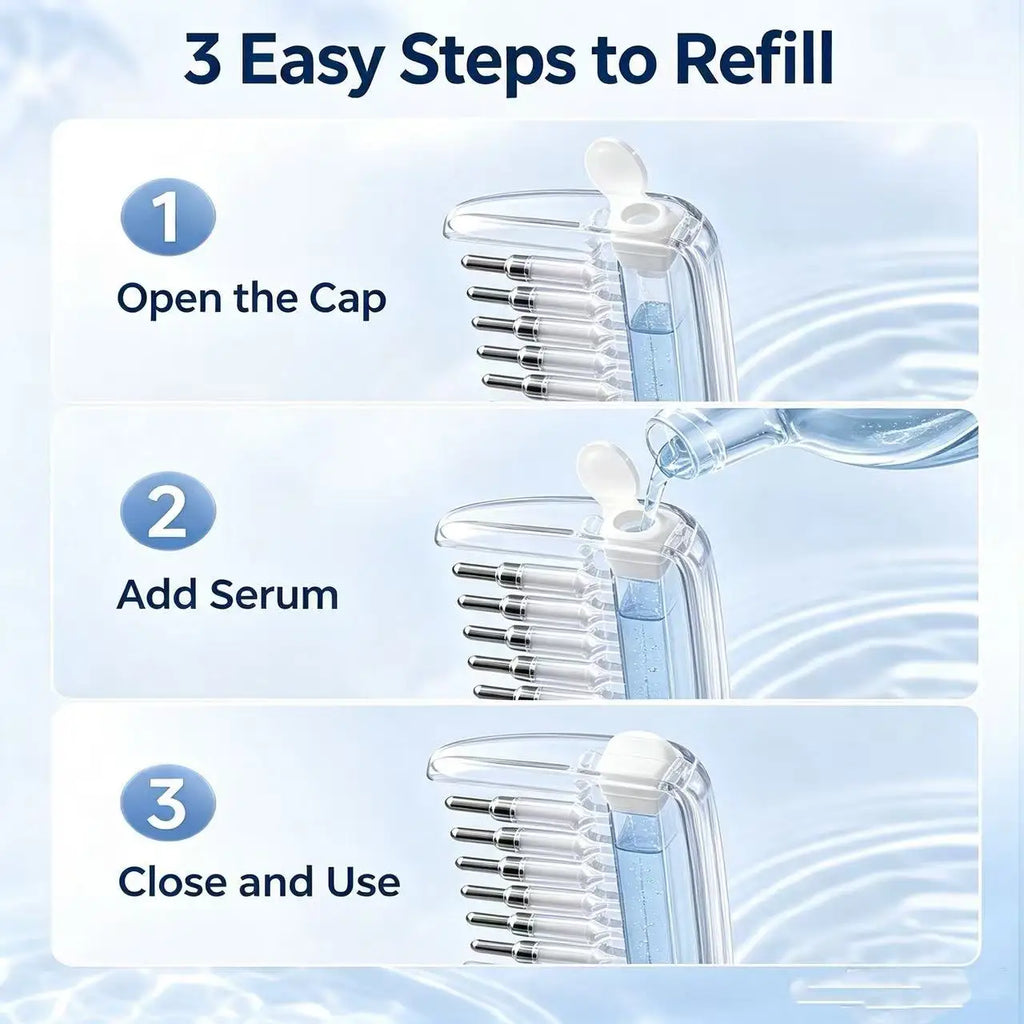 Hair Oil Applicator Scalp Massage Liquid Comb Built-In Liquid Reservoir Rolling Metal Teeth for Hair Growth Home Hair Care Tool Quake