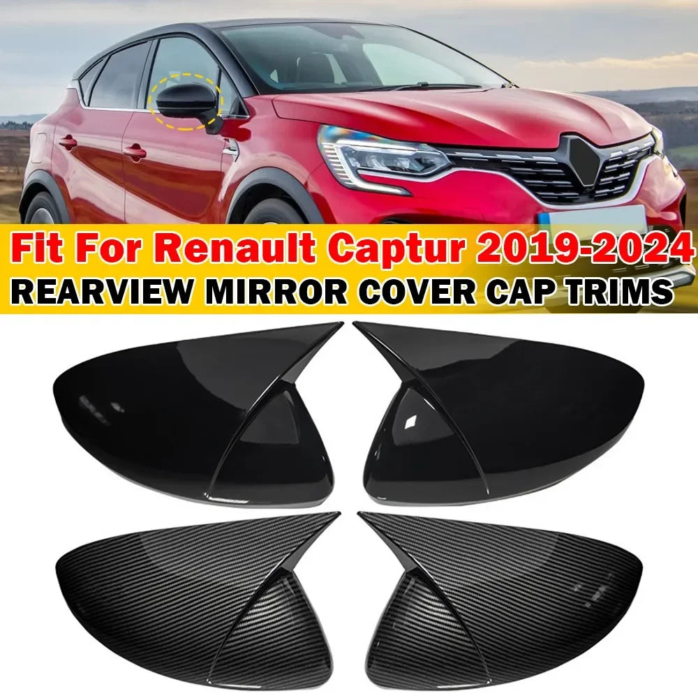 For Renault Captur 2019-2024 Car Sticker Rearview Side Mirror Cover Wing Cap Exterior Case Trim Accessories Vehicle Decoration Quake